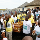 Miners carry the coffin of Mgcineni Mambush Noki, one of 34 striking platinum mineworkers shot dead at Lonmin’s Marikana mine.